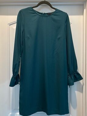 Banana Republic Teal Long Sleeve Shift Dress